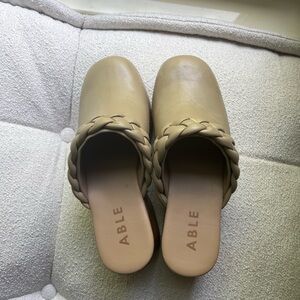ABLE cream clogs
